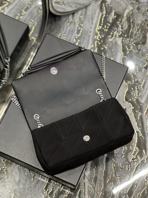 Yves Saint Laurent Bags JAMIE_Sized 25cm Knitted Splicing StyleThe low-key black silver buckle paired with knitted c sn44r5l2 - Image 9