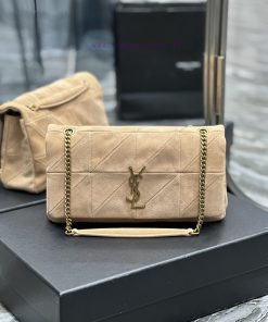 Yves Saint Laurent Bags JAMIE_Sized 25cm suede styleApricot colored suede with gold buckle, natural and simple yet f b1cazenp