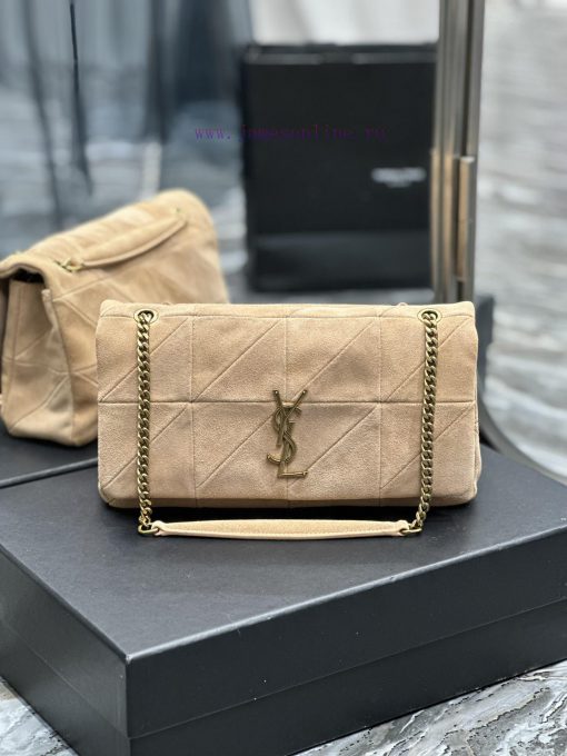 Yves Saint Laurent Bags JAMIE_Sized 25cm suede styleApricot colored suede with gold buckle, natural and simple yet f b1cazenp