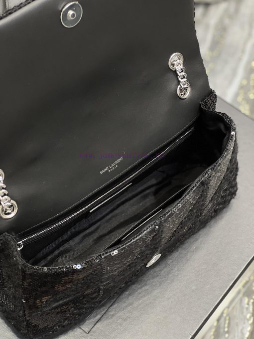 Yves Saint Laurent Bags JAMIE_Sized 25cmBlack bead flower patchwork patternThe low-key black silver buckle paired wi m7dwmwvq - Image 10