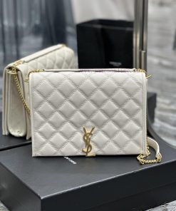 Yves Saint Laurent Bags Becky_26cm whiteBecky diamond stitched lambskin chain bagAbsolutely right, it belongs to the bbo256n2