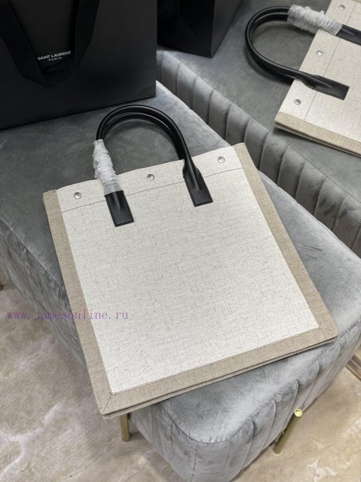 Yves Saint Laurent Bags Vertical version - Live Gauche Tote Bag, Left Bank Shopping Bag ️, from custom linen fabric x3a8c49m - Image 8