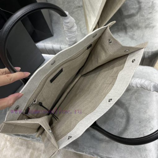 Yves Saint Laurent Bags Vertical version - Live Gauche Tote Bag, Left Bank Shopping Bag ️, from custom linen fabric x3a8c49m - Image 9