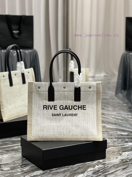 Yves Saint Laurent Bags Rive Gauche Tote Bag, Left Bank Shopping Bag ️, from custom linen fabric to silk screen prin oqgm06ld - Image 2