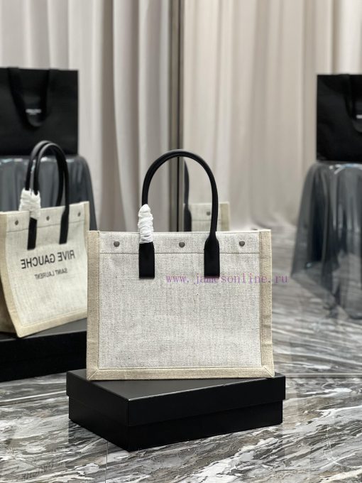 Yves Saint Laurent Bags Rive Gauche Tote Bag, Left Bank Shopping Bag ️, from custom linen fabric to silk screen prin oqgm06ld - Image 8