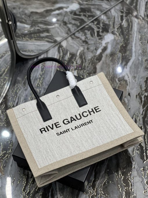 Yves Saint Laurent Bags Rive Gauche Tote Bag, Left Bank Shopping Bag ️, from custom linen fabric to silk screen prin oqgm06ld - Image 9