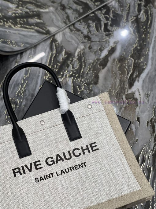 Yves Saint Laurent Bags Rive Gauche Tote Bag, Left Bank Shopping Bag ️, from custom linen fabric to silk screen prin oqgm06ld - Image 10