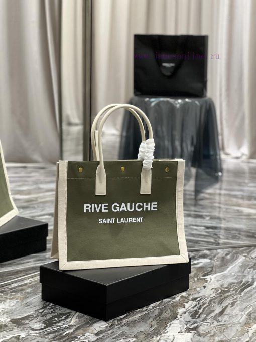 Yves Saint Laurent Bags Rive Gauche Tote Bag, Left Bank Shopping Bag ️, from custom linen fabric to silk screen prin rc024ih8 - Image 3