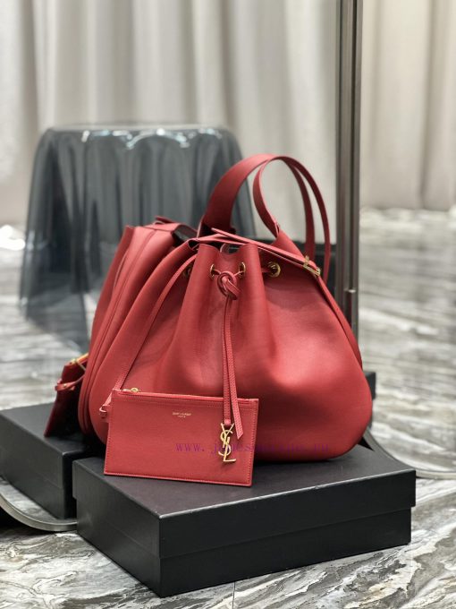 Yves Saint Laurent Bags Flat Hobo bag_Y Home Full Leather Drawstring Bag/Shoulder BackpackThe all leather design add dgshj0rn