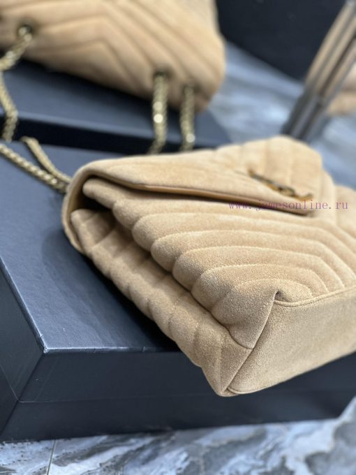 Yves Saint Laurent Bags 𝙇𝙤𝙪𝙇𝙤𝙪𝟑𝟐𝙘𝙢 Yellow suedeA bag suitable for carrying in winter, it has arrived. It walks towar qp9d18tr - Image 8