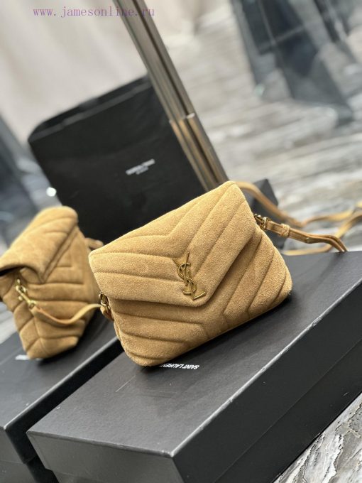 Yves Saint Laurent Bags 𝙇𝙤𝙪𝙇𝙤𝙪𝟐𝟎𝙘𝙢 Yellow suedeA bag suitable for carrying in winter, it has arrived. It walks towar kgymh5qa - Image 3