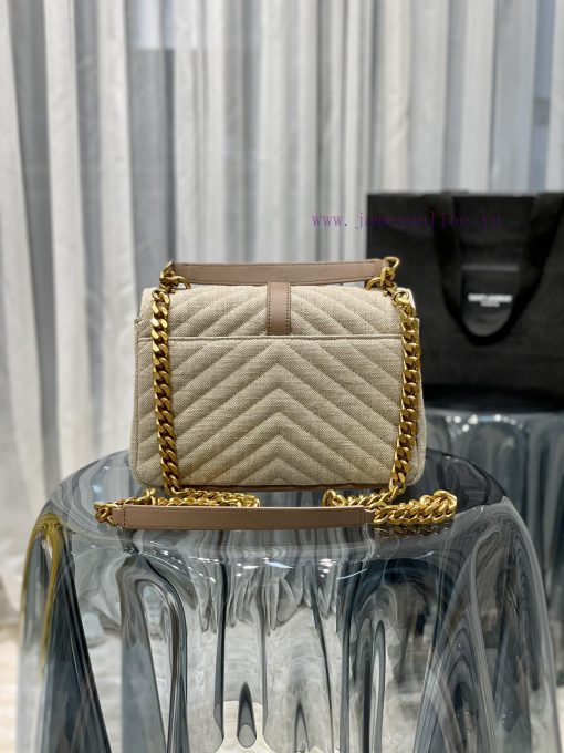 Yves Saint Laurent Bags 𝑴𝒐𝒏𝒐𝒈𝒓𝒂𝒎 𝒄𝒐𝒍𝒍𝒆𝒈𝒆 Apricot colored cotton and linen fabric_Wannian postman bag, hot and explo 5j19qknh - Image 7