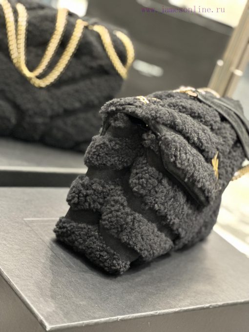 Yves Saint Laurent Bags 𝙇𝙤𝙪𝙇𝙤𝙪𝟮𝟓𝙘𝙢 Black suede with lamb woolThe bag suitable for carrying in winter has arrived. It cjljv6gr - Image 5