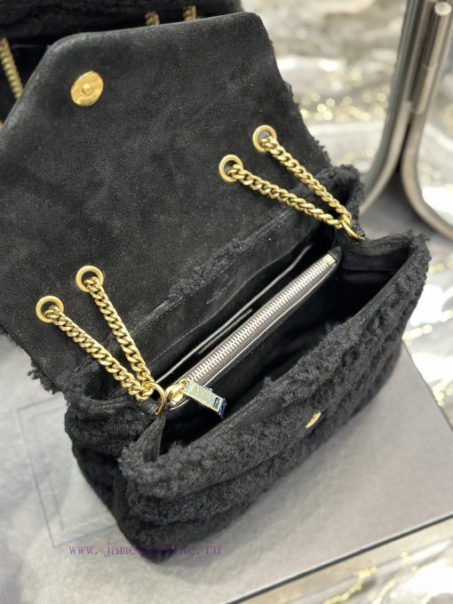 Yves Saint Laurent Bags 𝙇𝙤𝙪𝙇𝙤𝙪𝟮𝟓𝙘𝙢 Black suede with lamb woolThe bag suitable for carrying in winter has arrived. It cjljv6gr - Image 10