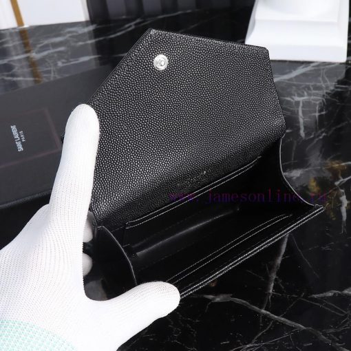 Yves Saint Laurent Bags SLoro Piana two fold short clip wallet card bag, original development, imported calf leather wif8u52u - Image 7