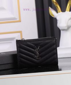 Yves Saint Laurent Bags MONOGRAM two-piece zipper walletAdopting grain textured cowhide leather with central metal c vdtbsl8r