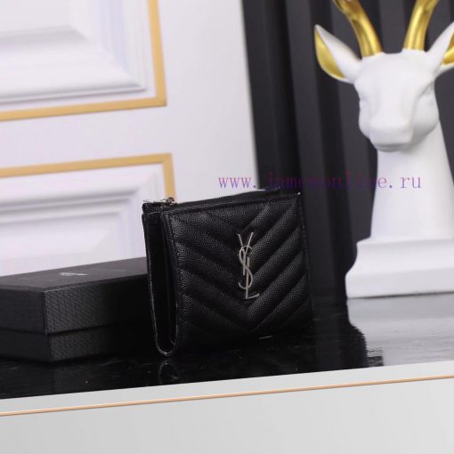Yves Saint Laurent Bags MONOGRAM two-piece zipper walletAdopting grain textured cowhide leather with central metal c vdtbsl8r - Image 4