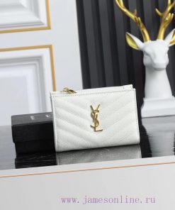 Yves Saint Laurent Bags MONOGRAM two-piece zipper walletAdopting grain textured cowhide leather with central metal c gmaem5wn