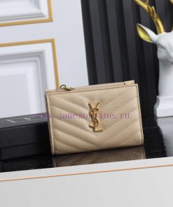 Yves Saint Laurent Bags MONOGRAM two-piece zipper walletAdopting grain textured cowhide leather with central metal c k9lwu2uj