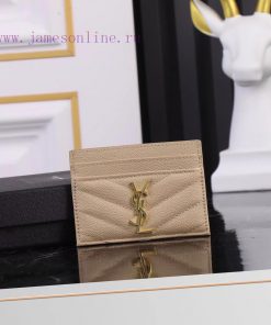 Yves Saint Laurent Bags SLoro Piana card clip credit clip metal interlocking YSL standard, jacquard embossed stitchi e8iczpap