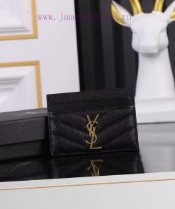 Yves Saint Laurent Bags SLoro Piana card clip credit clip metal interlocking YSL standard, jacquard embossed stitchi h8x3p88k