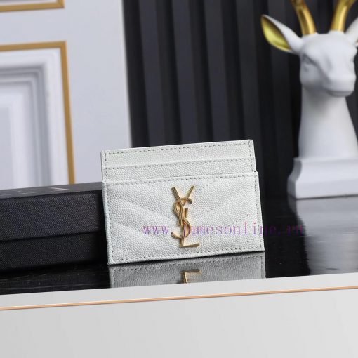 Yves Saint Laurent Bags SLoro Piana card clip credit clip metal interlocking YSL standard, jacquard embossed stitchi suqo95cr