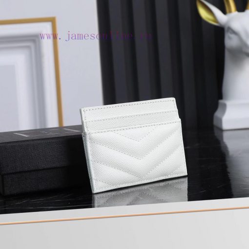 Yves Saint Laurent Bags SLoro Piana card clip credit clip metal interlocking YSL standard, jacquard embossed stitchi suqo95cr - Image 3