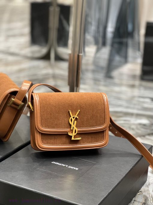 Yves Saint Laurent Bags 𝑺𝑶𝑳𝑭𝑬𝑹𝑰𝑵𝑶 𝑩𝑶𝑿 Caramel color with corduroy 2cmMust be popular, it conquered the entire fashio jabxpzcd - Image 3