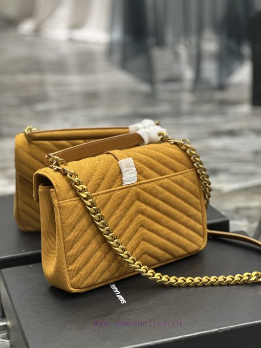 Yves Saint Laurent Bags Monogram college Turquoise corduroy with cowhide gold buckleWannian postman bag, hot and ex wgqdik9f - Image 7