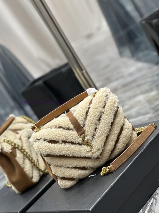 Yves Saint Laurent Bags Monogram college Lamb wool paired with suedeWannian postman bag, hot and explosive 24cm, st kyad0wxx - Image 3