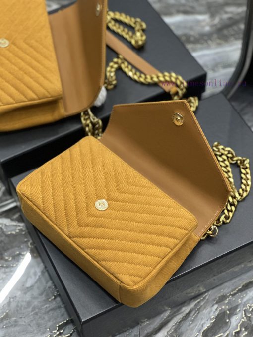Yves Saint Laurent Bags Monogram college Turquoise corduroy with cowhide gold buckleWannian postman bag, hot and ex wgqdik9f - Image 9