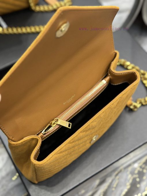 Yves Saint Laurent Bags Monogram college Turquoise corduroy with cowhide gold buckleWannian postman bag, hot and ex wgqdik9f - Image 10