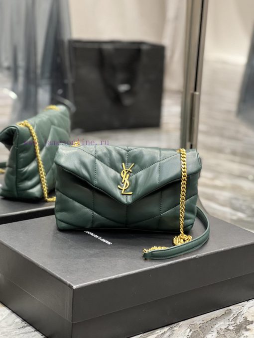 Yves Saint Laurent Bags Light yellow gold buckle𝙇𝙤𝙪𝙡𝙤𝙪𝙋𝙪𝙛𝙛𝙚𝙧 Quilted lamb leather bag, made of 100% lambskin, with a f90ithkw