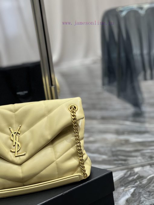 Yves Saint Laurent Bags Light yellow gold buckle𝙇𝙤𝙪𝙡𝙤𝙪𝙋𝙪𝙛𝙛𝙚𝙧 Quilted lamb leather bag, made of 100% lambskin, with a f90ithkw - Image 4