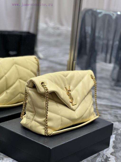 Yves Saint Laurent Bags Light yellow gold buckle𝙇𝙤𝙪𝙡𝙤𝙪𝙋𝙪𝙛𝙛𝙚𝙧 Quilted lamb leather bag, made of 100% lambskin, with a f90ithkw - Image 5