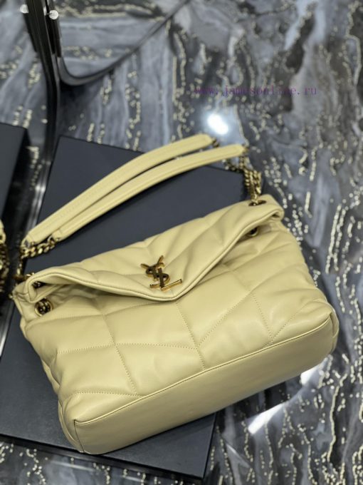 Yves Saint Laurent Bags Light yellow gold buckle𝙇𝙤𝙪𝙡𝙤𝙪𝙋𝙪𝙛𝙛𝙚𝙧 Quilted lamb leather bag, made of 100% lambskin, with a f90ithkw - Image 7