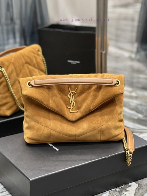 Yves Saint Laurent Bags Earth gold buckle frosted style𝙇𝙤𝙪𝙡𝙤𝙪𝙋𝙪𝙛𝙛𝙚𝙧 Quilted lamb leather bag, made of 100% lambskin, frh0geg0