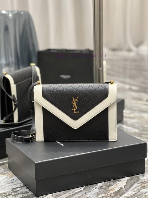 Yves Saint Laurent Bags 𝙂𝘼𝘽𝙔 Quilted pattern envelope bag, made of Italian lambskin, full leather inside and outside lmm8ke42