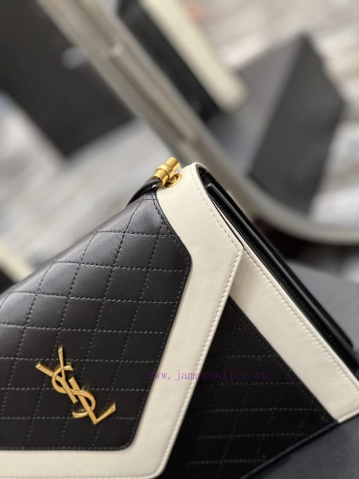 Yves Saint Laurent Bags 𝙂𝘼𝘽𝙔 Quilted pattern envelope bag, made of Italian lambskin, full leather inside and outside lmm8ke42 - Image 5