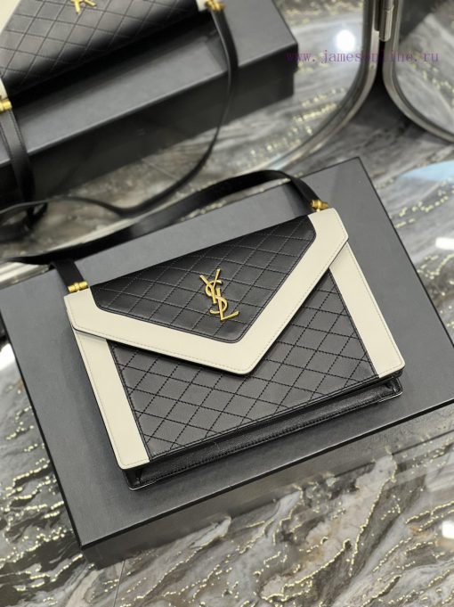 Yves Saint Laurent Bags 𝙂𝘼𝘽𝙔 Quilted pattern envelope bag, made of Italian lambskin, full leather inside and outside lmm8ke42 - Image 8