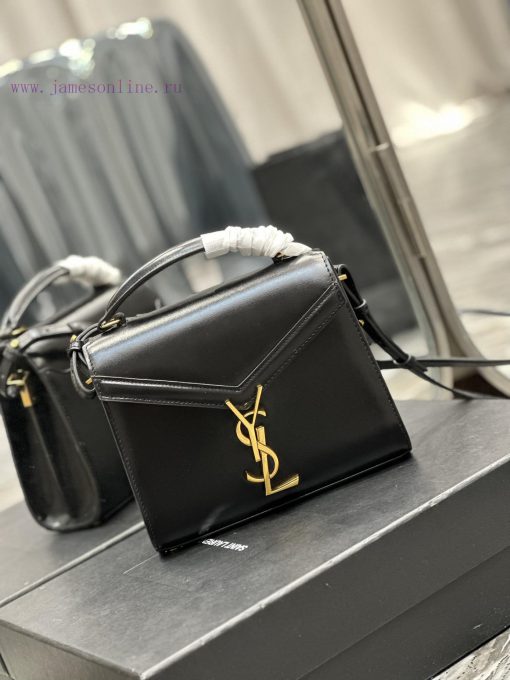 Yves Saint Laurent Bags Black gold buckle toothpick pattern_The other design of the CASSANDRA mini handbag series is 2gyr4pkt - Image 3