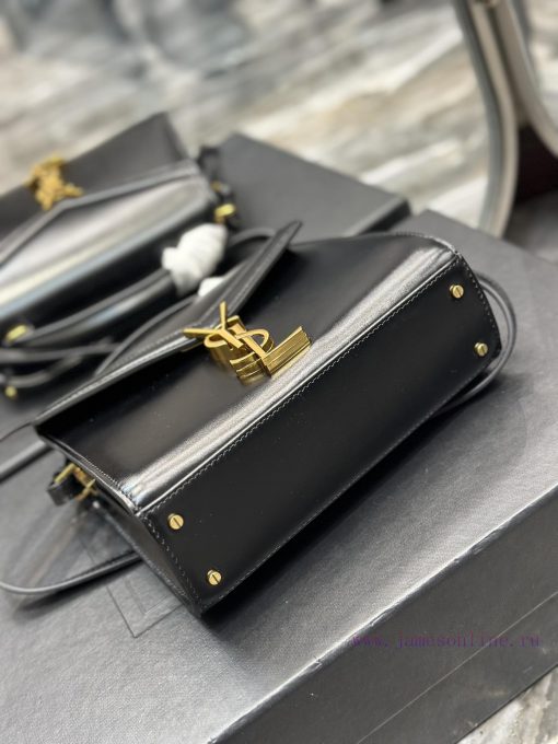 Yves Saint Laurent Bags Black gold buckle toothpick pattern_The other design of the CASSANDRA mini handbag series is 2gyr4pkt - Image 7