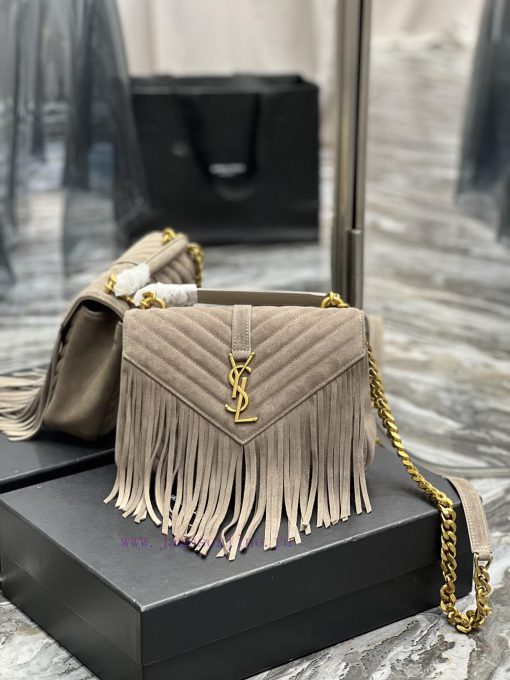 Yves Saint Laurent Bags Monogram College - Grey frosted belt tasselWannian postman bag, hot and explosive 24cm, stre kehgzasr