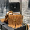 Yves Saint Laurent Bags Monogram College _ Turquoise frosted belt tasselWannian postman bag, hot and explosive 24cm, rmuxcdmt