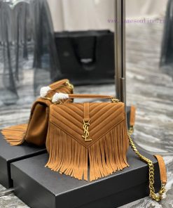 Yves Saint Laurent Bags Monogram College _ Turquoise frosted belt tasselWannian postman bag, hot and explosive 24cm, rmuxcdmt