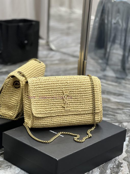 Yves Saint Laurent Bags Apricot Salad and Felt Grass Weaving with Coffee colored CowhideLafite woven chain bag Kate_ m6ryg1bx - Image 3