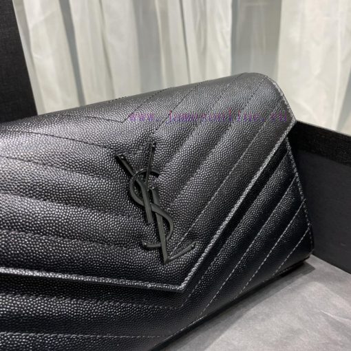 Yves Saint Laurent Bags 𝑴𝒐𝒏𝒐𝒈𝒓𝒂𝒎 𝑾𝒐𝒄 Authentic and Latest_Black buckleMONOGRAM caviar pattern envelope package A su x0s91vlo - Image 4