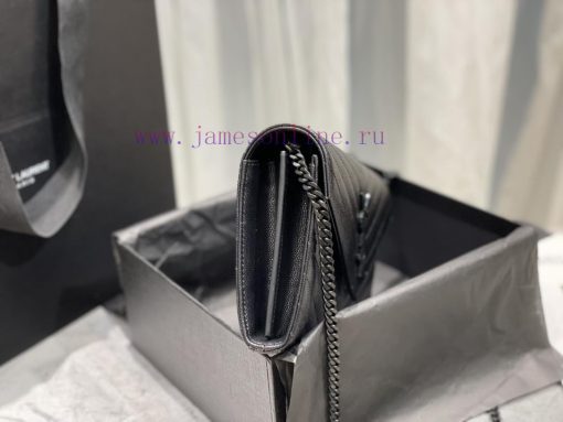 Yves Saint Laurent Bags 𝑴𝒐𝒏𝒐𝒈𝒓𝒂𝒎 𝑾𝒐𝒄 Authentic and Latest_Black buckleMONOGRAM caviar pattern envelope package A su x0s91vlo - Image 5