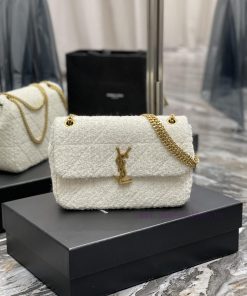 Yves Saint Laurent Bags JAMIE woolen style_Made by splicing imported coarse woolen flowers and decorated with "CARRE d7dru72f