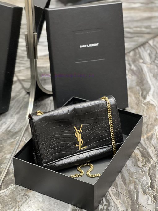 Yves Saint Laurent Bags Crocodile pattern paired with suede_𝐊𝐚𝐭𝐞 _ Dual use suede&plain weave leatherBuying one bag awrponud - Image 3